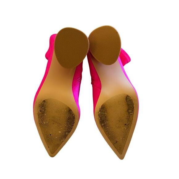 Steve Madden 6.5 Valyant Neon Pink Stretch Bootie 60s Style Ankle Sock Boots EUC - Picture 8 of 9